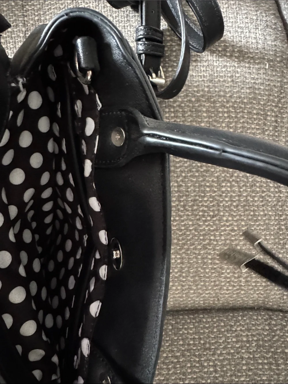 Christian Lacroix Embossed Black Leather Top-Handle Bag